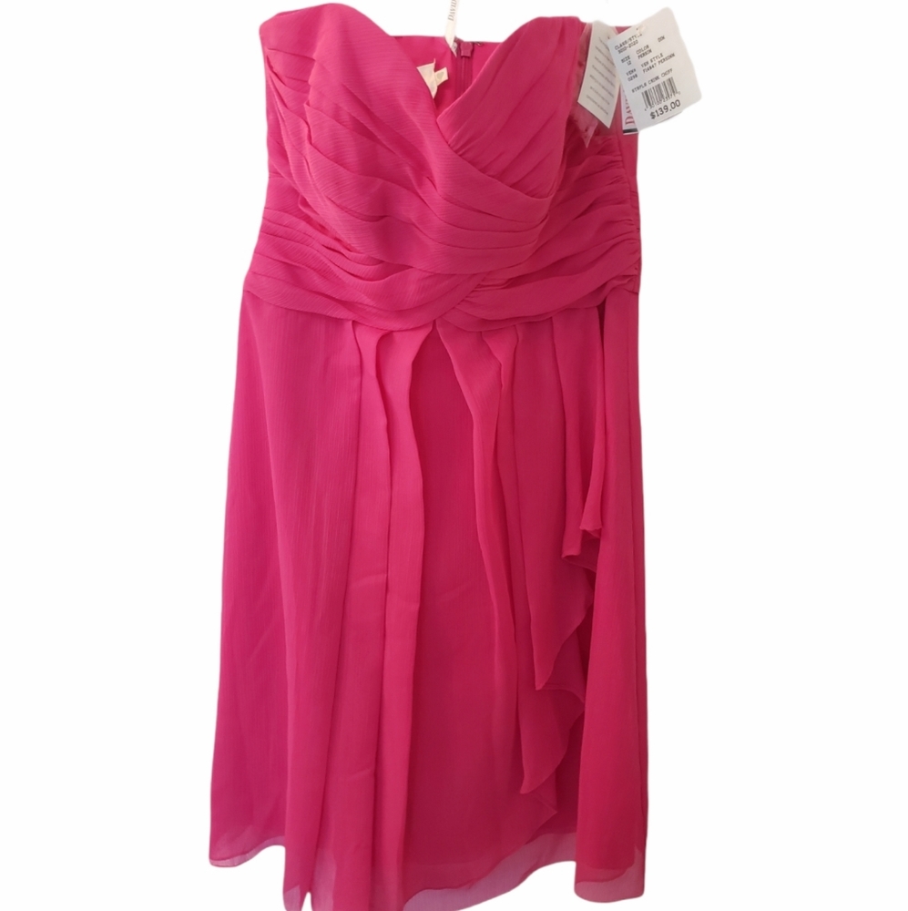 David's Bridal SHORT CRINKLE CHIFFON DRESs